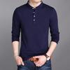 2026 Brand New Spring Men T-Shirt Men Long-Sleeved T-Shirt for Male Vertical Collar Pure Color Tees Men Polo Shirt Men Tops Tees