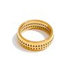 Yhpup Size 678 Stylish Unique Design Stainless Steel Hollow Triangular Golden Ring Tarnish Resistant Metal Popular Jewelry New