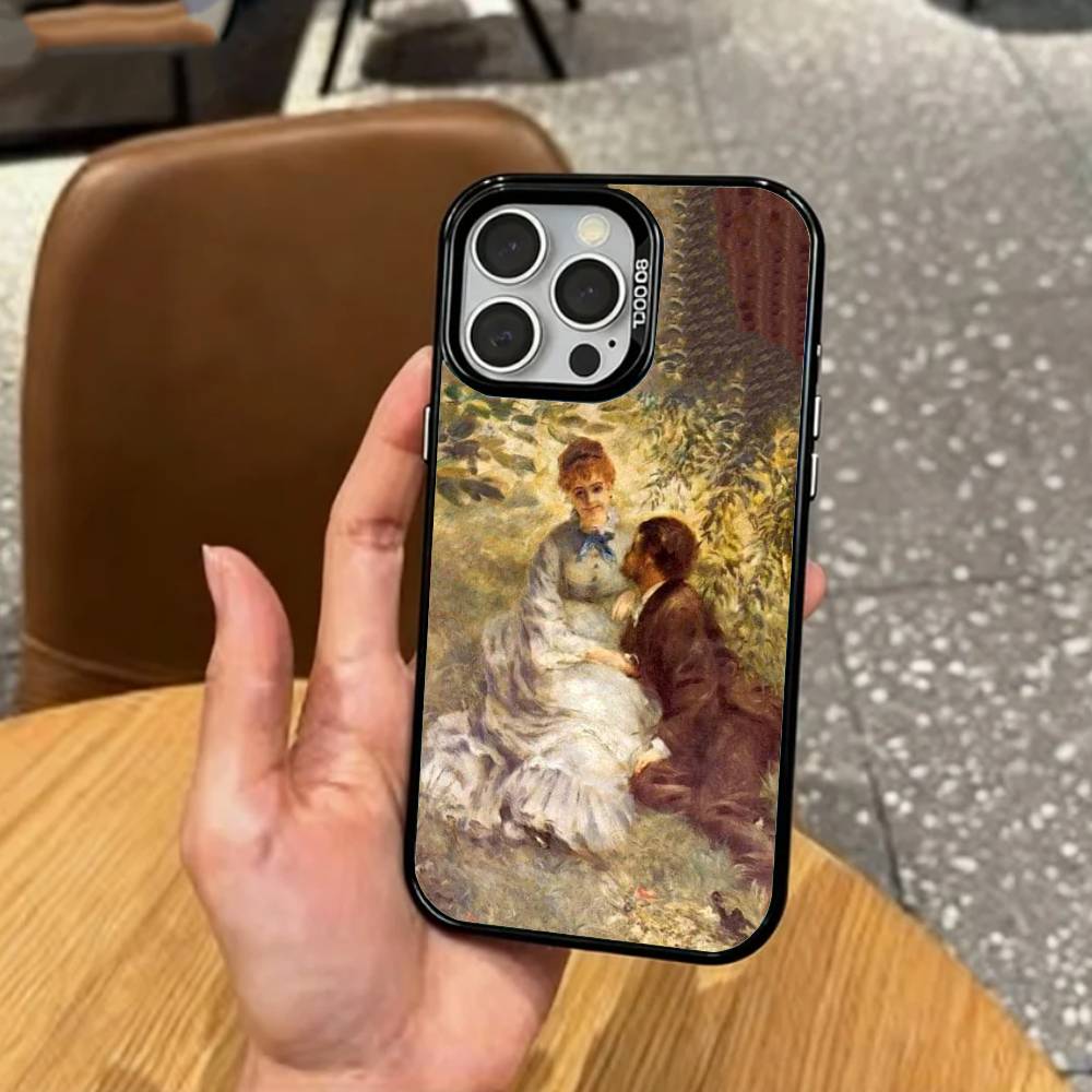 P-Pierre A-Auguste R-Renoir  Phone Case For iPhone17,16,15,14,13,12,11 Plus,Pro Max Colored Silver Plated Inside Cover