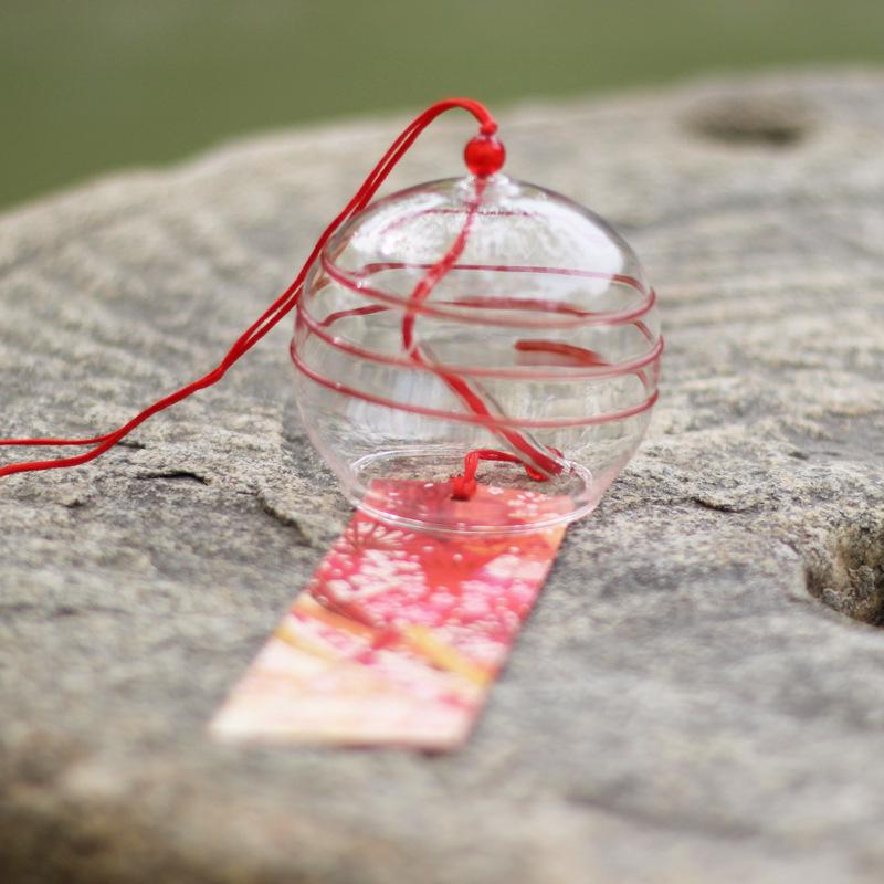 Cherry Blossom Glass Wind Chime - DIY Transparent Hanging Ornament