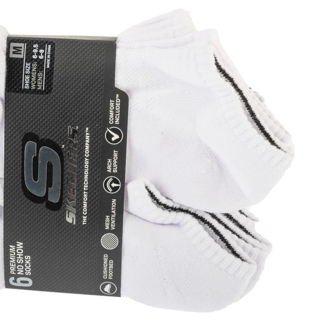 Skechers 6pk Core Lowcut Md Socks, Unisex white Socks