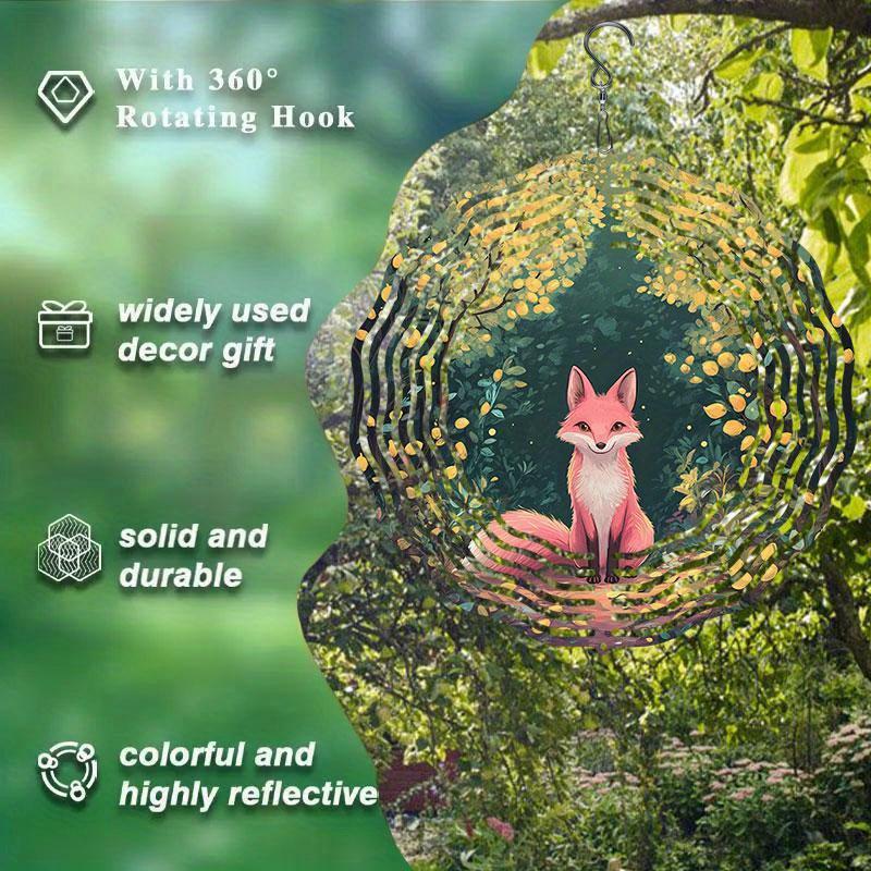 10 Zoll Hängender Windspinner mit 360-Grad-Haken für Balkon-Gartendekor Frühling Sommer Außendekoration