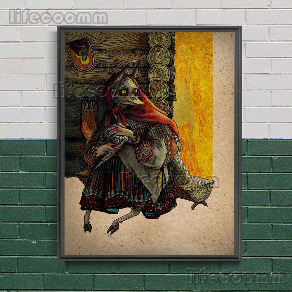 Mysterious Creature In Slavic Mythology Vintage Wall Art Canvas Painting Kikimora,Vodyanoy,Lady Midday Art Poster Prints Decor No Frame