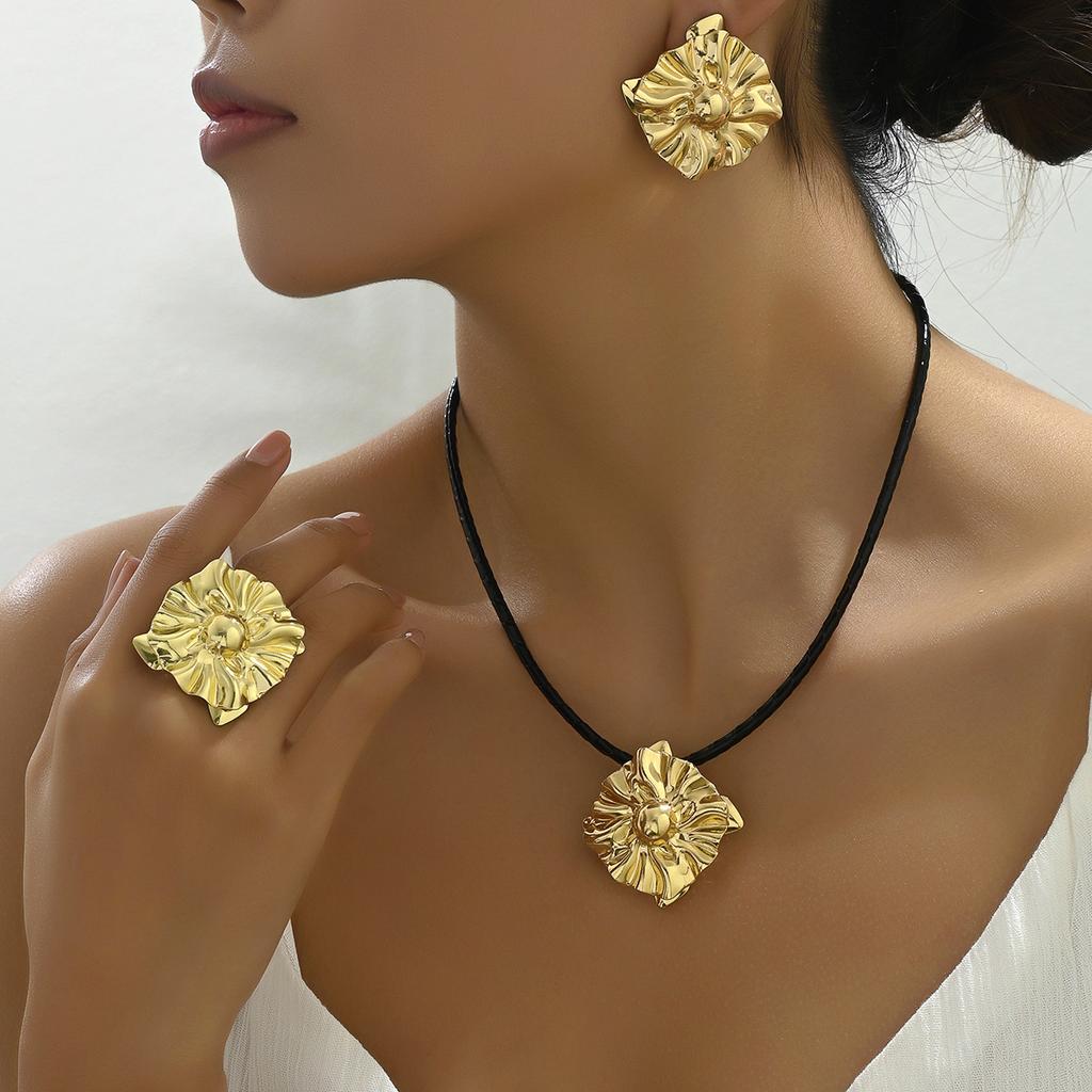 Set de cercei simpli pentru femei, stil hip hop, bijuterii cu design geometric, inel electric personalizat