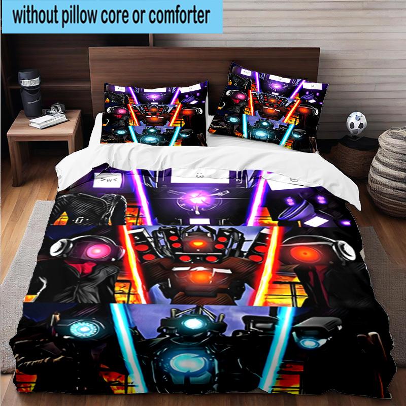 3PCS Cameraman robot 3pcs Bedding,Including 3PCS Duvet Cover And 2pcs Pillowcases Perfect for Christmas,Ideal for Bedroom, Dormitory
