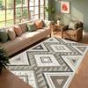 Dark Blue Geometric Pattern Carpet Rug Mat Home Decoration Abstract Square Line Design Modern Style Navy Blue Floor Mat