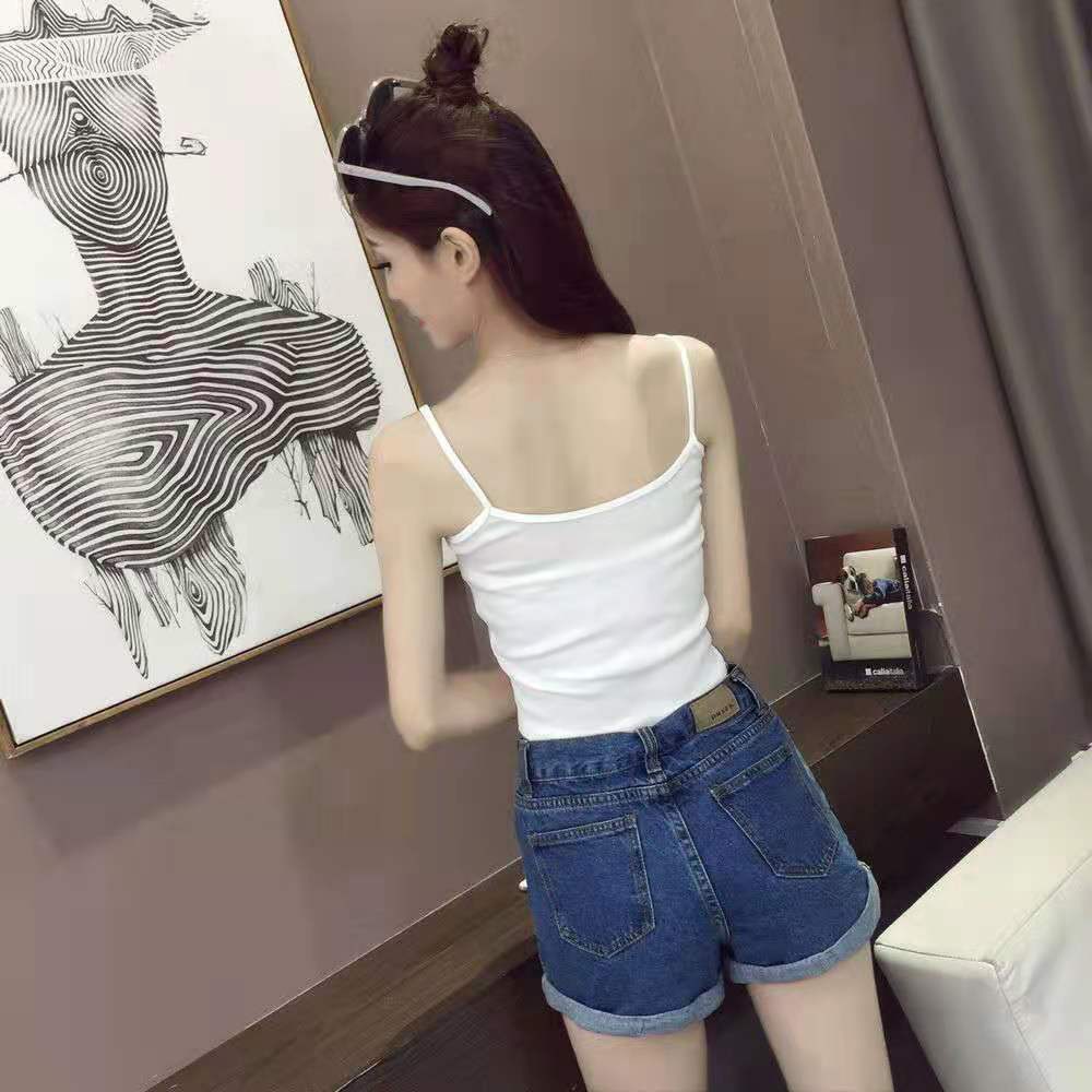 Camisole Bottoming Shirt Spring and Summer Solid Colour Inside and Outside Wear Large Size Round Neck Sexy Suspenders Tank Top