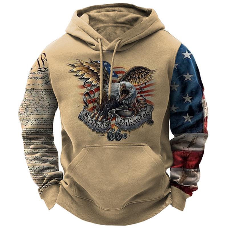 Vintage Animal Sweatshirt For Men Oversize Hoodie 3d Print Long Sleeve Pullover Casual Fashion Men's Clothing High Quality Tops