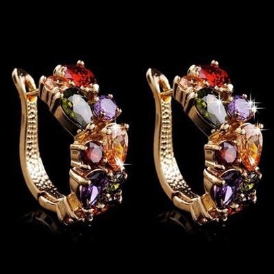 Brincos Weiya Mona Lisa Cristal Zircônia para Senhoras - Estilo Europeu e Americano
