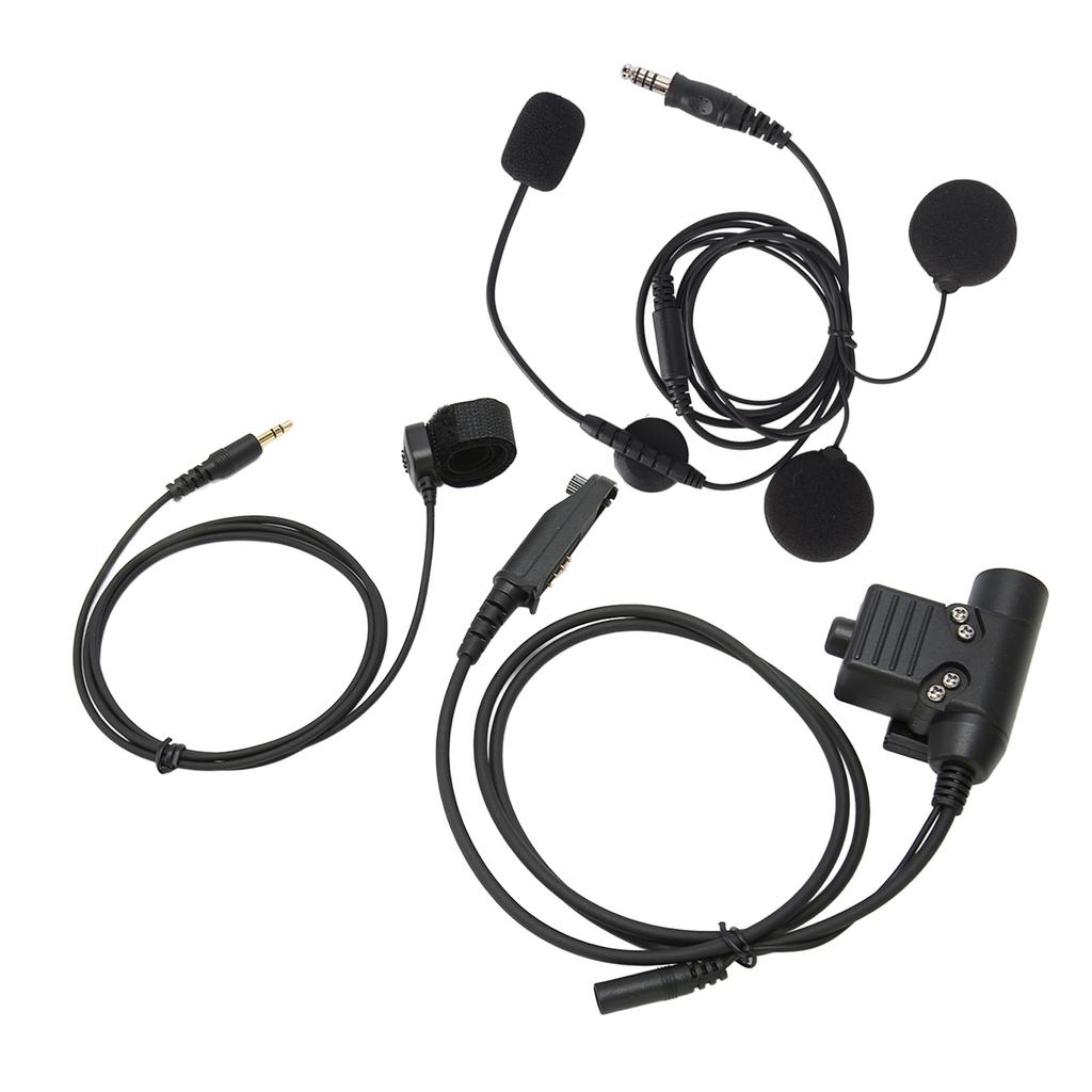 Motorcycle Headset Mic Kit with Adapter Walkie Talkie Helmet Earpiece for Baofeng UV 9R PLUS