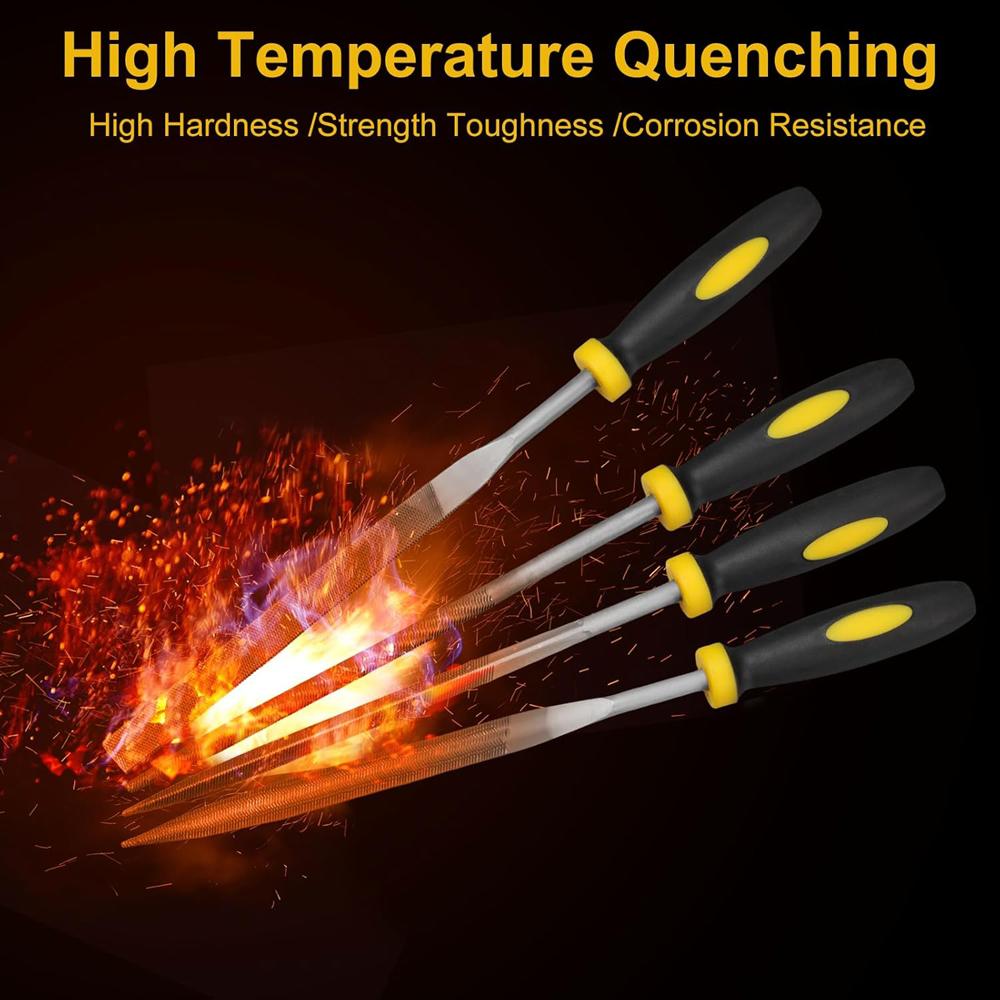 Neues Premium Nadelfeilenset Hochkohlenstoffstahlfeilen mit rutschfesten ergonomischen Griffen für präzises Feilen an Holzmodellkunststoff