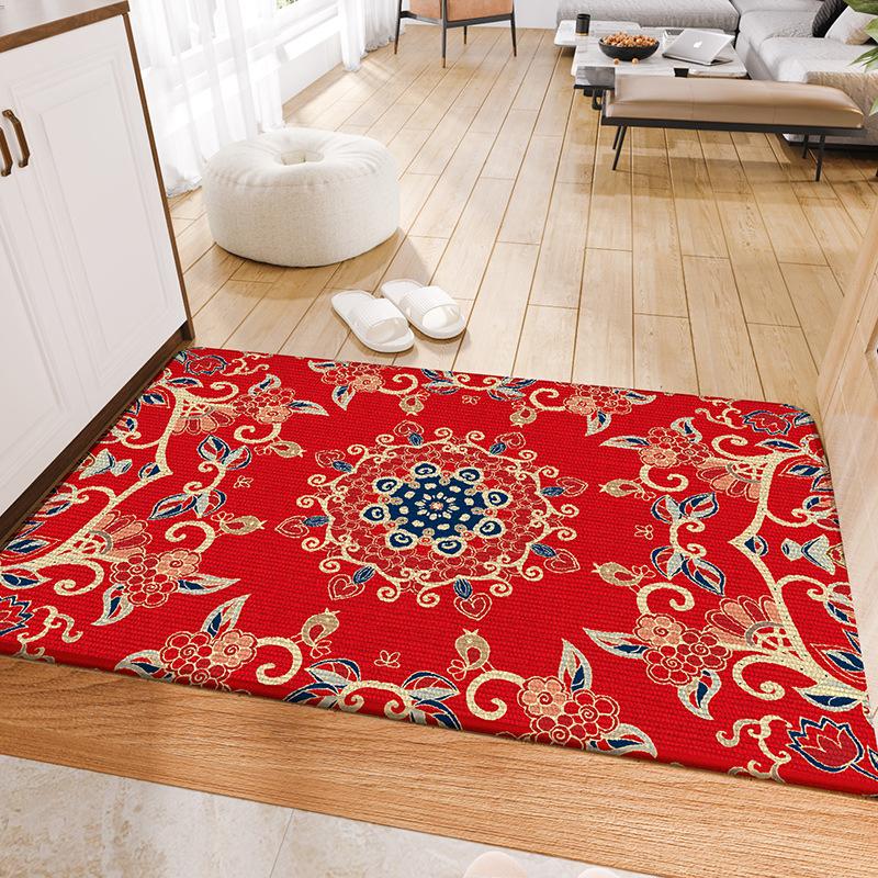 Nový čínský vstup a výstup bezpečný novoroční podložka do dveří Červená slavnostní podložka protiskluzová novoroční dveře odolné proti opotřebení