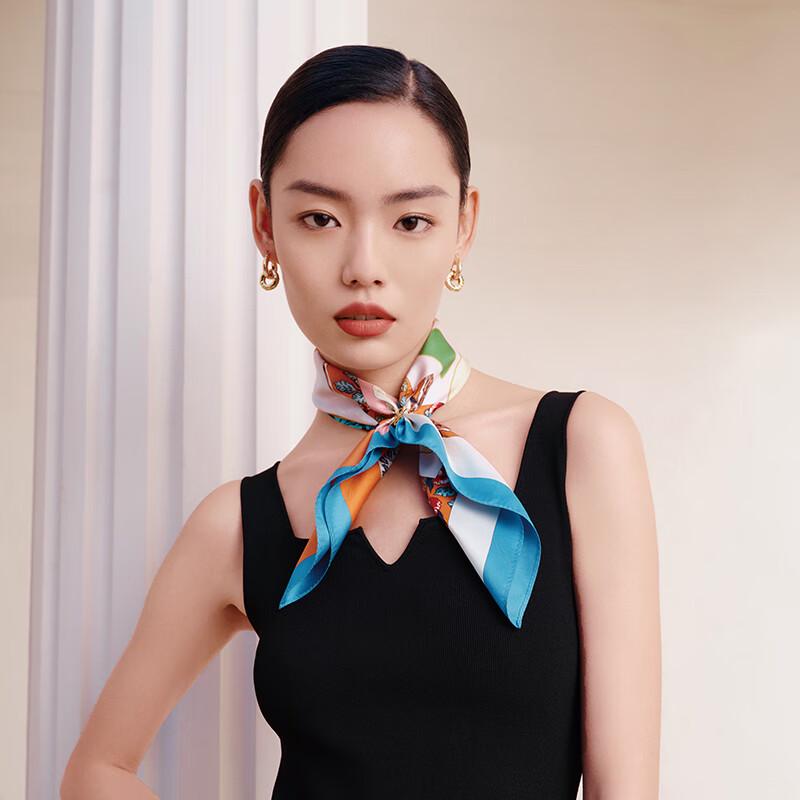 WENSLI Women's 100% Mulberry Silk Small Square Scarf