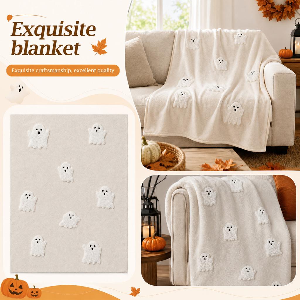 Couverture Lancer Halloween, Couverture Douce Peluche Confortable pour Canapé, Canapé, Lit, Décoration Festive pour la Maison