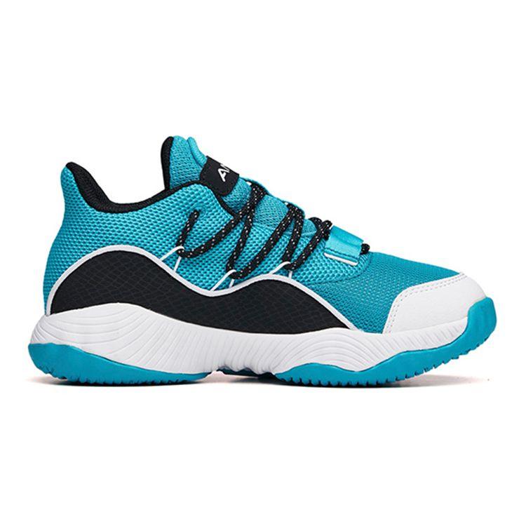 Anta Antiskid Shock Absorbing Low Top Sports Casual Shoes Kids Sneakers Green Black White A312121129-1
