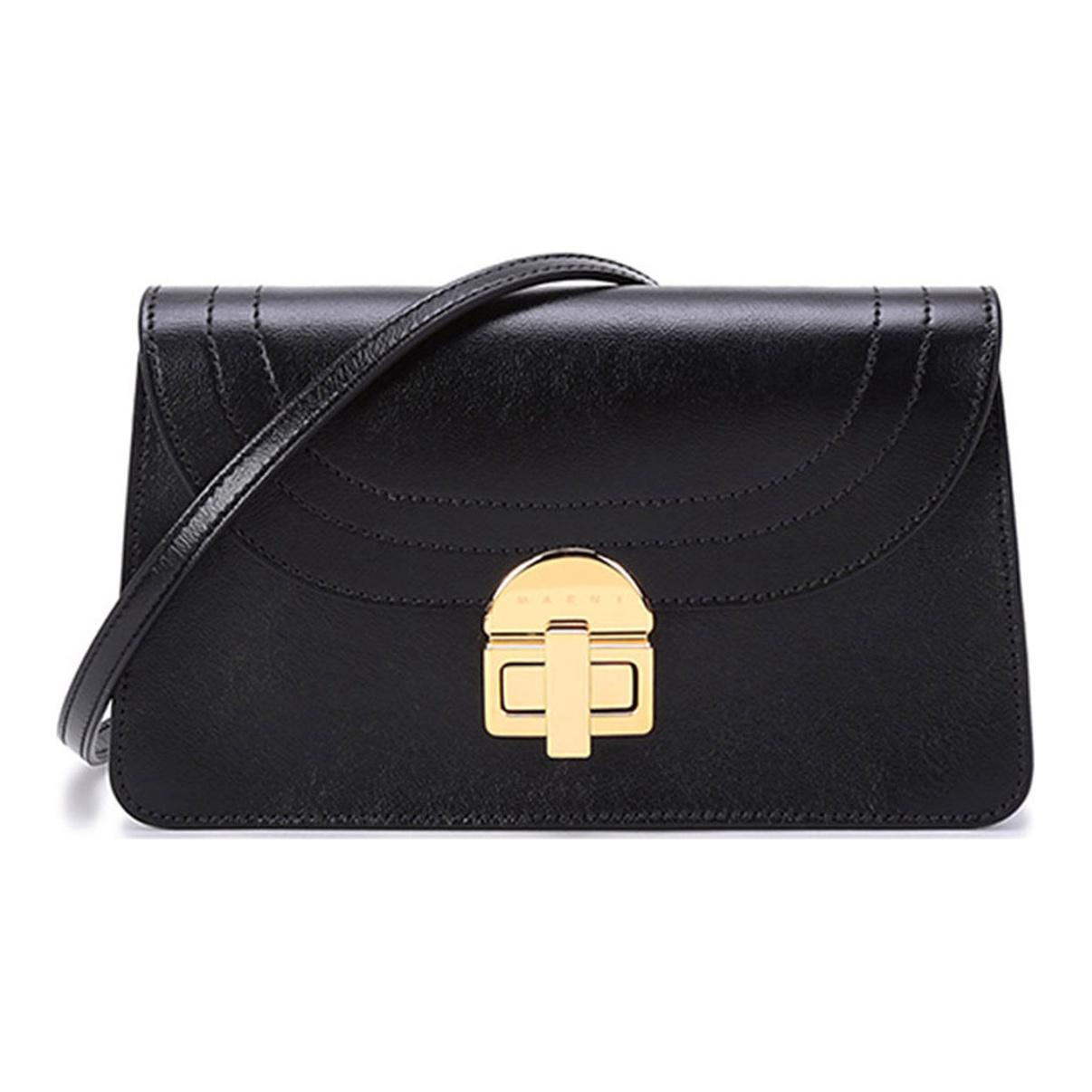 

Marni Leather Shoulder Crossbody Bag Women Bags Black PHMP0026Y1-P2644-00N99 Basic Set (Bag+Dust Bag)