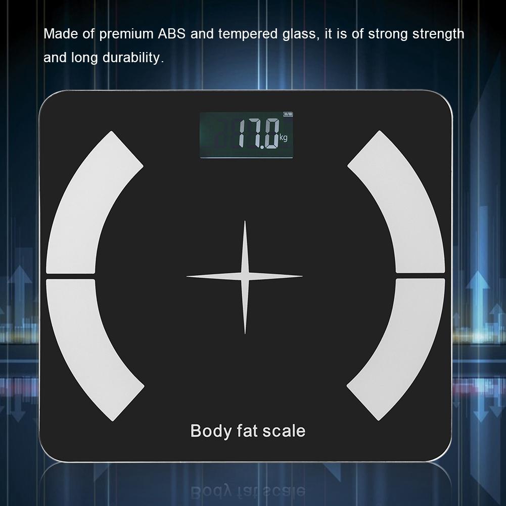 Báscula Bluetooth de Grasa Corporal LCD Digital Báscula de Baño de Peso con Aplicación para Smartphone