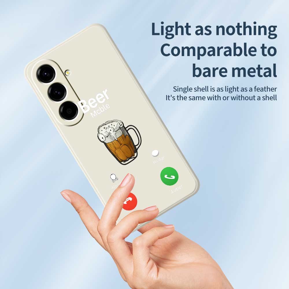 For Samsung Galaxy A56 5G Case Beer Pattern Printing Straight Edge TPU Phone Back Cover