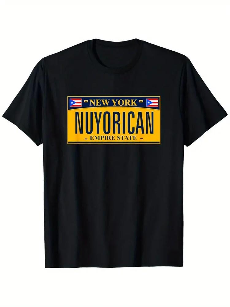

New York Nuyorican License Plate T-Shirt - Puerto Rican Flag Design, Unisex 100% 2XL