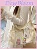College Style Sweet Transparent Tote Bag With Zipper Pockets For Daily Use