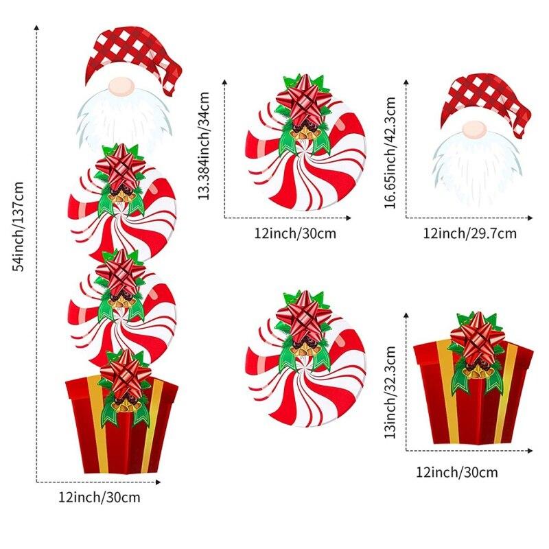 4pcs Christmas Yard Signs Stakes Decorations Patio Winter Ornaments