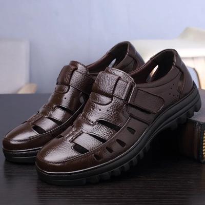 Nieuwe Zomerschoenen Herensandalen Koeienleer Antislip Echt Lederen Sandalen Merk Herenschoeisel