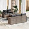 Garden Sofa Set with Storage 6 Pcs Grey Poly Rattan