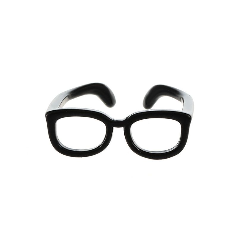 Fashion Ins Cute Mini Glasses Ring Fashion Creative Special-Interest Design Switchable Index Finger Ring Couple's Ring