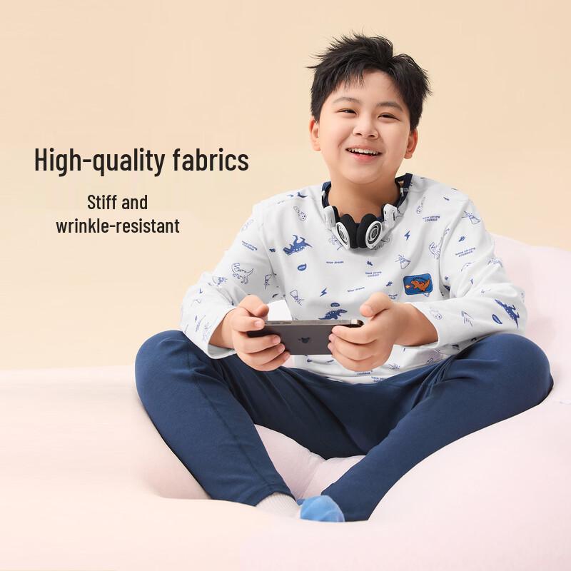 Yishidai Boys' Plus Size Antibacterial Thermal Underwear Set