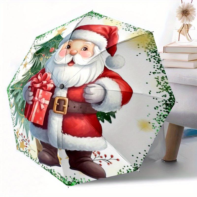 Christmas Santa Claus Automatic Folding Umbrella Festive Gift For Friends And Familyt80