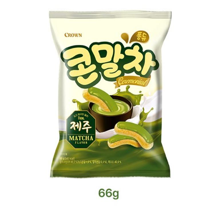Crown Corn Matcha Flavor Snack 66g
