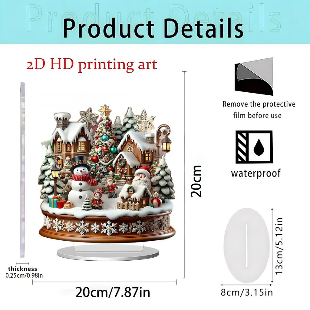 Desktop Display Ornament Smooth Holiday Ornament 2d Acrylic Ornament Simple For Office Desk Family Gathering Office Decoration
