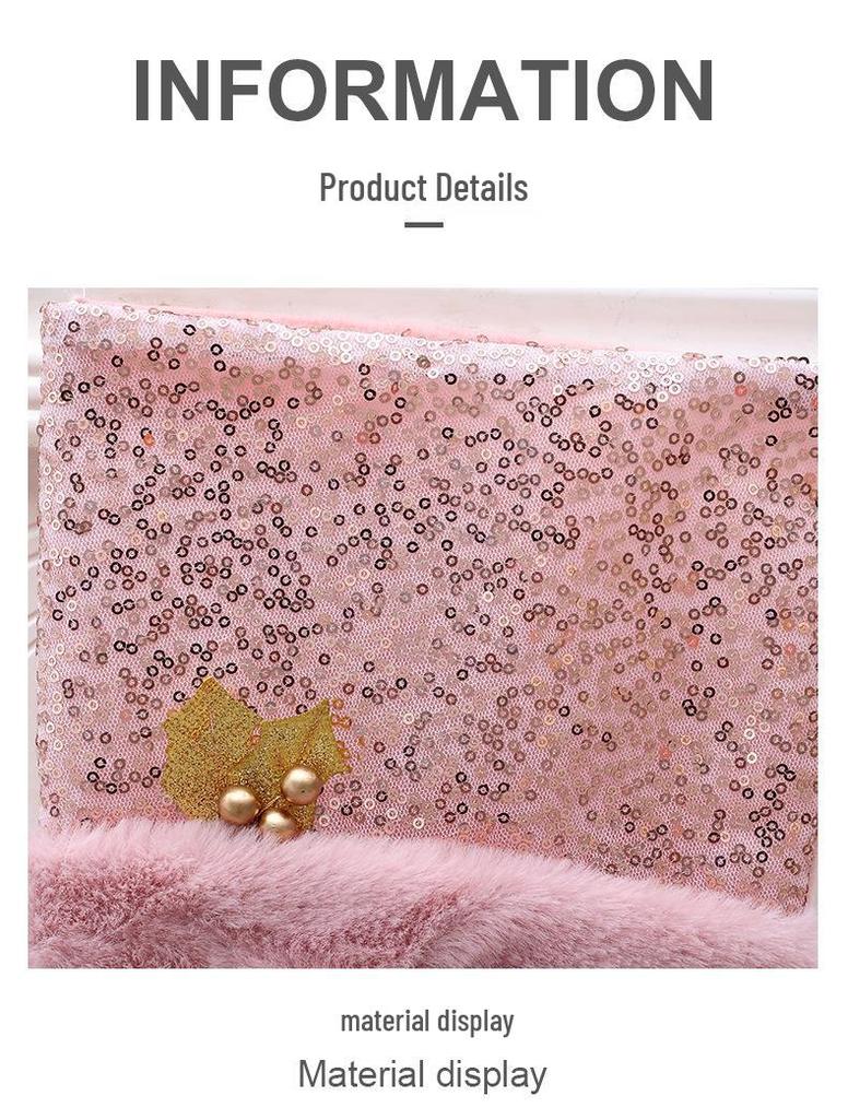 Cross-Border Christmas Decorations: Pink Plush Stocking and Children's Candy Gift Bag Pendant