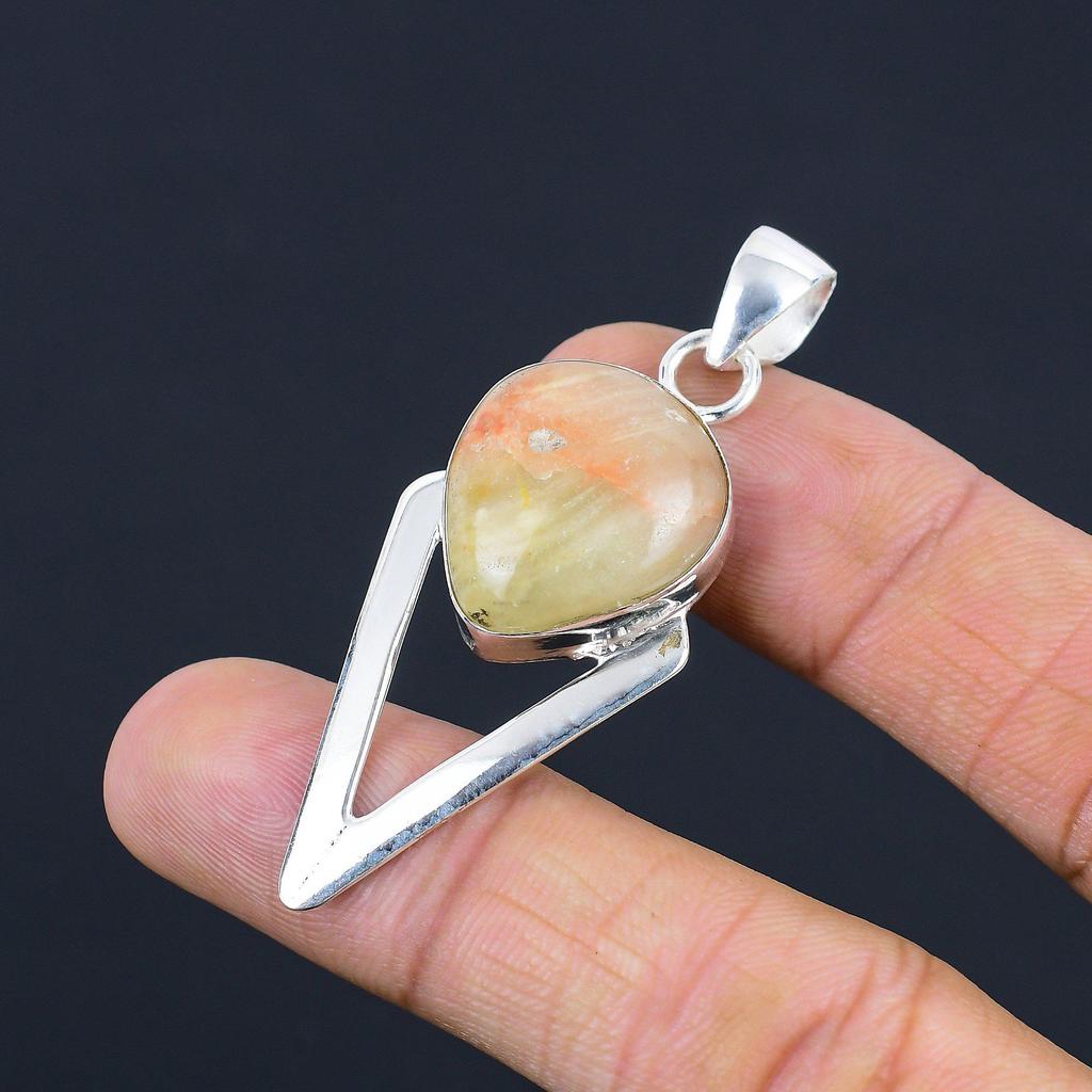 Sisters Day Deal Sterling Silver Polychrome Jasper Stone Unique Pendant Jewelry