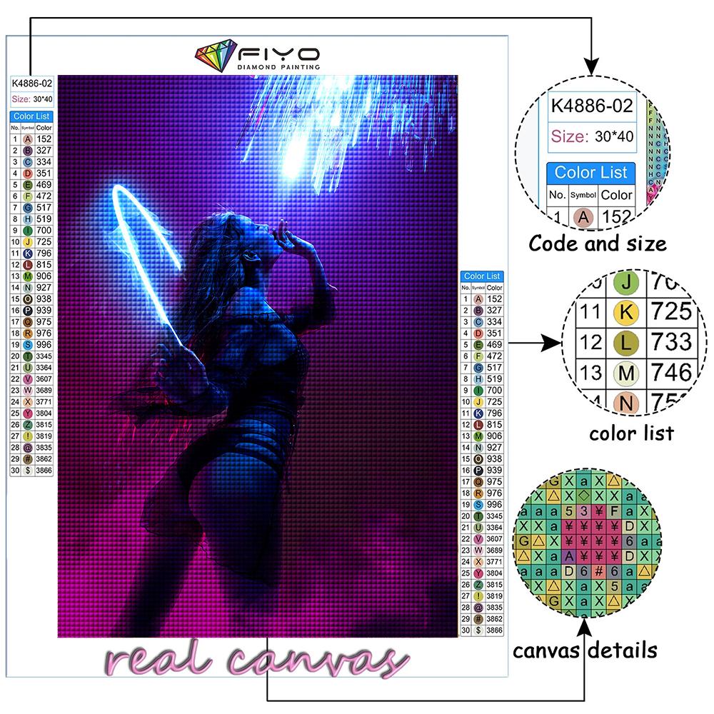 Diamond Embroidery Cyberpunk Sexy Art 5D DIY Diamond Painting Cross Stitch Rhinestone