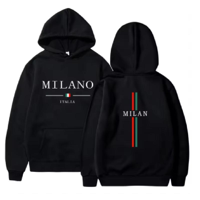 Mens Womens Hoodies Sweatshirt Milan Printing Pullover Casual Jogging High Quality Mens Clothing Daily Tracksuit Y2k Tops 2025