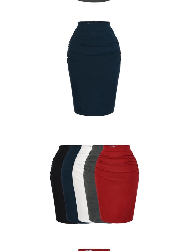 Korean Style High-Waisted Slit Midi Pencil Skirt - Slimming and Hip-Hugging Fit