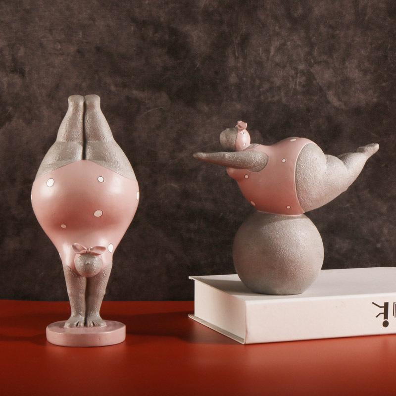 Creative Resin Woman Yoga Figurine Sculpture Craft Living Room Decoration Office Bookshelf Yoga Girl Ornament Exquisite Gift New