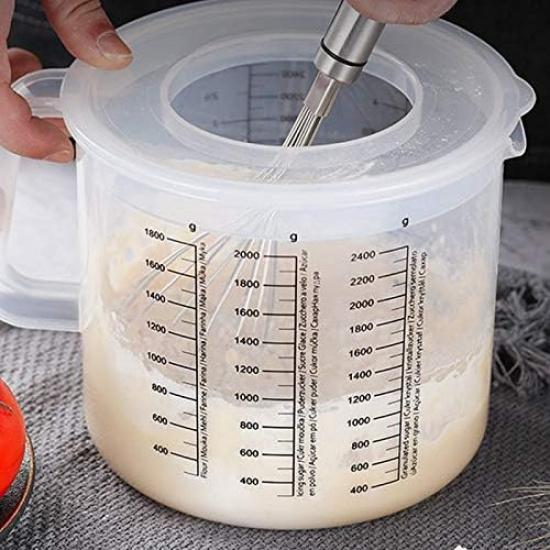 Plastic Ounce Measuring Cups and Mixing Pitcher for Baking with Lid Measuring/in Ml with Splash