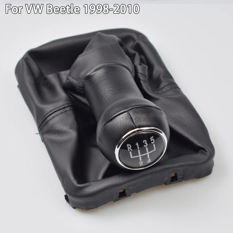 New For 5Speed Gear Stick Shift Knob Leather Boot for VW Beetle 1998 1999 2000 2001 2002 2003 2004 2005 2006 2007 2008 2009 2010