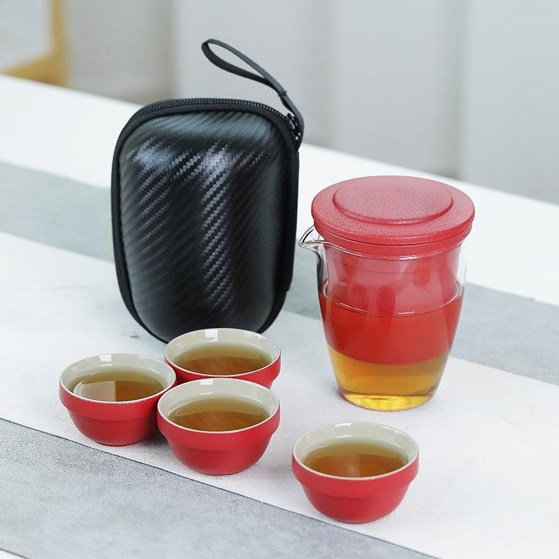 

Travel tea set Outdoor tea cup Kuaike cup Portable car Kung Fu tea set Tea separation Mid-Autumn Festival gifts