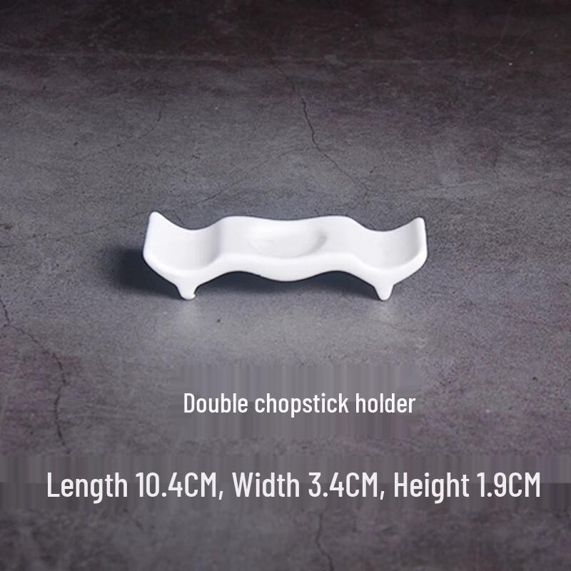 Pure White Ceramic Chopstick and Spoon Rests - 10 Pack