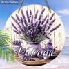 2D Flat, 1pc Purple Lavender Welcome Sign, Spring Home Wall Art Decoration Plaque, Yard Garden Balcony Door Hanging Decor, Perfect Gift for