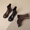 Krazing Pot Microfiber Autumn Winter Shoes Low Heels Size 43 Chelsea Boots Back Solid Color Preppy Style Ankle Boots