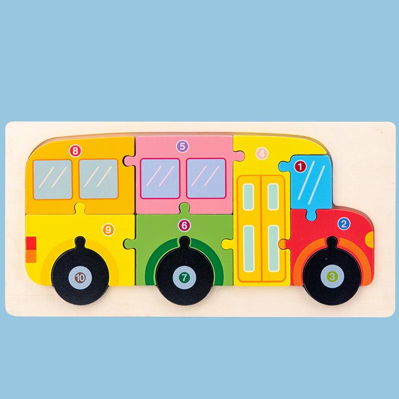 Big Size Cartoon Animal 3D Wooden Puzzle Jigsaw For Children Montessori Assemble Early Education Puzzle Game Toy Baby Gift