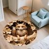 Wolf, Gorilla, Fox, and Wildebeest  Round Area Rug,Carpet Rug for Living Room Bedroom Sofa Playroom Decor,Non-slip Floor Mat