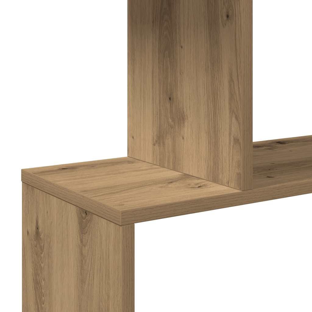Room Divider Bookshelf 3 Shelf Design Artisan Oak Finish 70 x 24 x 97 cm