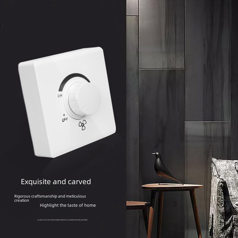 86 Type Electric Ceiling Fan Speed Control Switch with Stepless Knob Adjustment