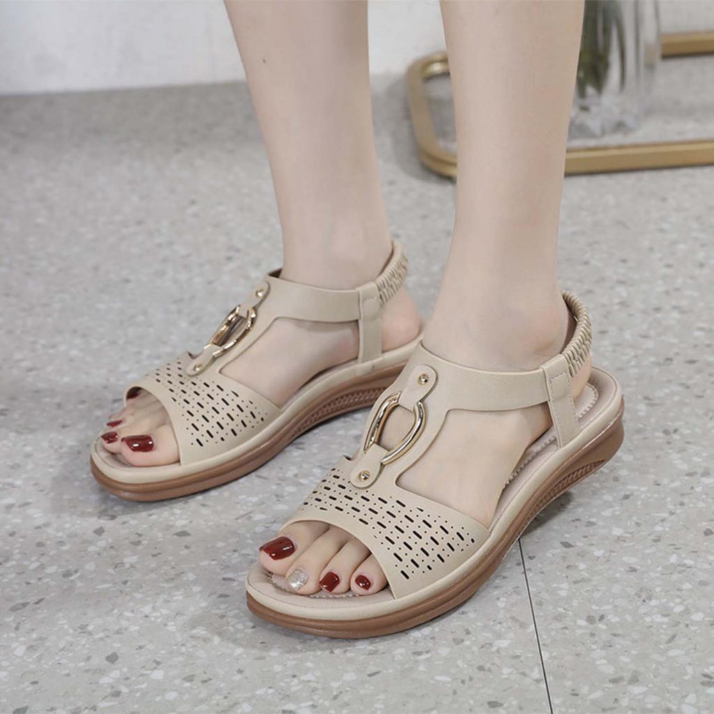Summer Flat Sandals For Women Dressy Comfortable Sandal Womens Open Toe Ankle Strap Walking Shoes Holiday Wear Chalas Mujer