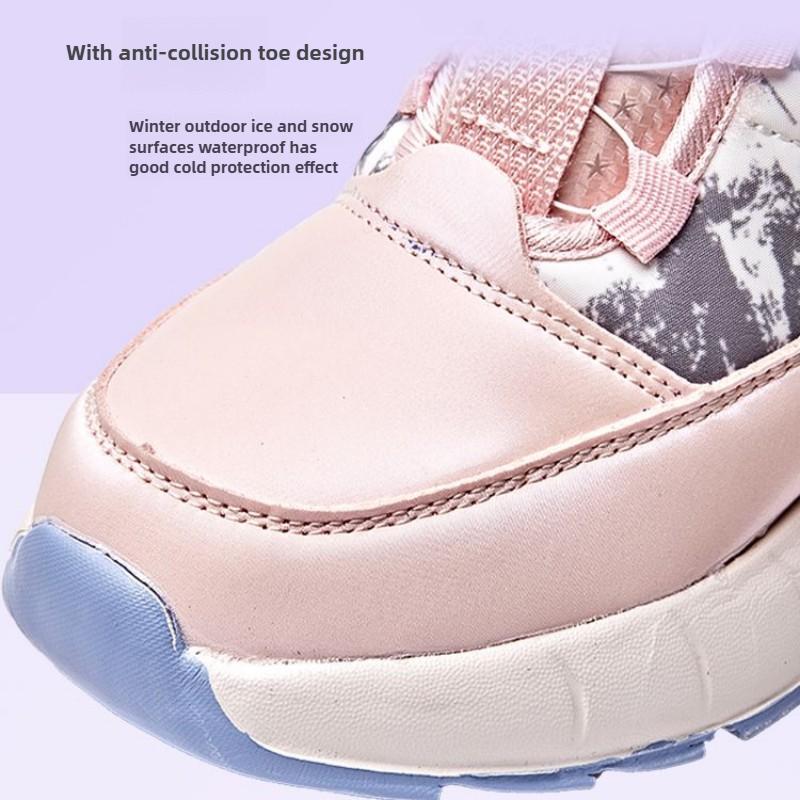 Children's Snow Boots New Winter Children's Cold-proof Plus Velvet Warm Cotton Shoes Medium and Large Children's High-top Cotton Boots